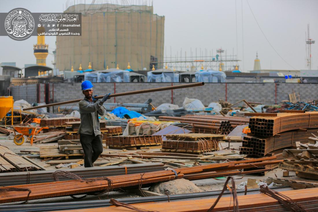 تقرير مصور : استمرار الاعمال في صحن فاطمة الزهراء عليها السلام ضمن مشروع التوسعة التابع الى العتبة العلوية المقدسة | 