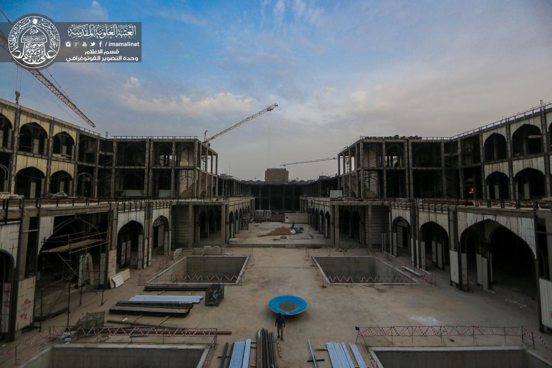 تقرير مصور : استمرار الاعمال في صحن فاطمة الزهراء عليها السلام ضمن مشروع التوسعة التابع الى العتبة العلوية المقدسة | 