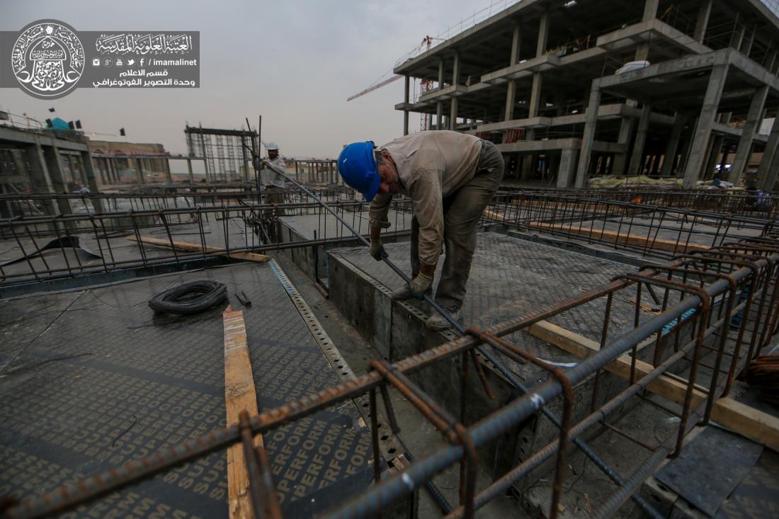 تقرير مصور : استمرار الاعمال في صحن فاطمة الزهراء عليها السلام ضمن مشروع التوسعة التابع الى العتبة العلوية المقدسة | 