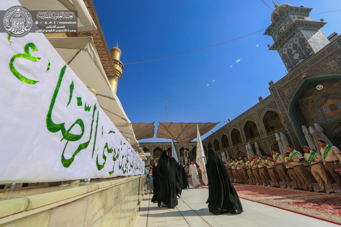 منتسبوا العتبة العلوية يحتفون بذكرى مولد ثامن ائمة اهل البيت الاطهار   | 