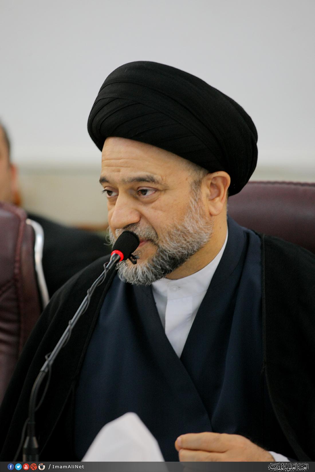 تقرير مصور : مراسيم تغير امانة العتبة العلوية المقدسة من سماحة الشيخ ضياء زين الدين الى سماحة السيد نزار هاشم حبل المتين  | 