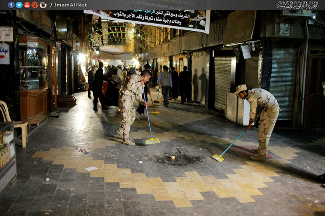 تقرير مصور : انطلاق عملية تنضيف من قبل العتبة العلوية المقدسة للمدينه القديمة المحيطة بمرقد امير المؤمنين سلام الله عليه  | 