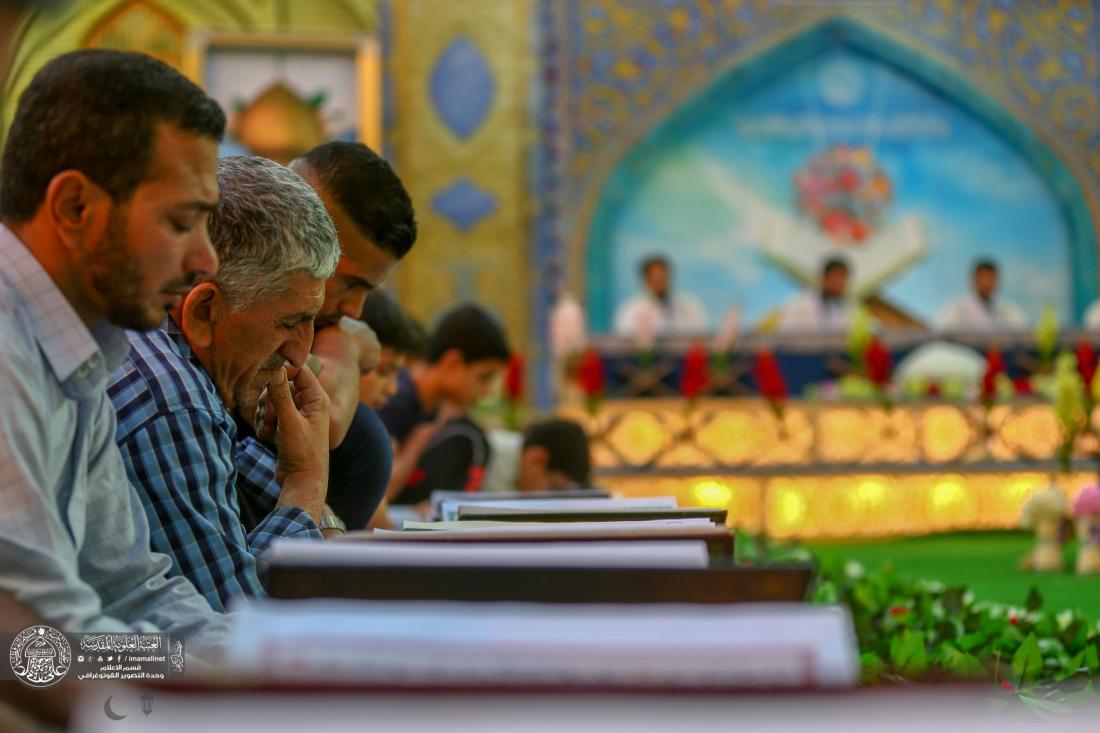 تواصل الختمة القرانية الرمضانية الصباحية في اروقة الصحن العلوي الشريف  | 