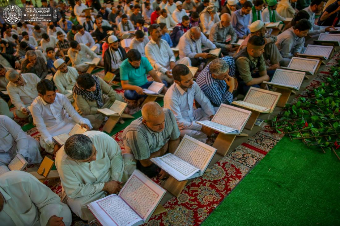 تواصل الختمة القرانية الرمضانية الصباحية في اروقة الصحن العلوي الشريف  | 