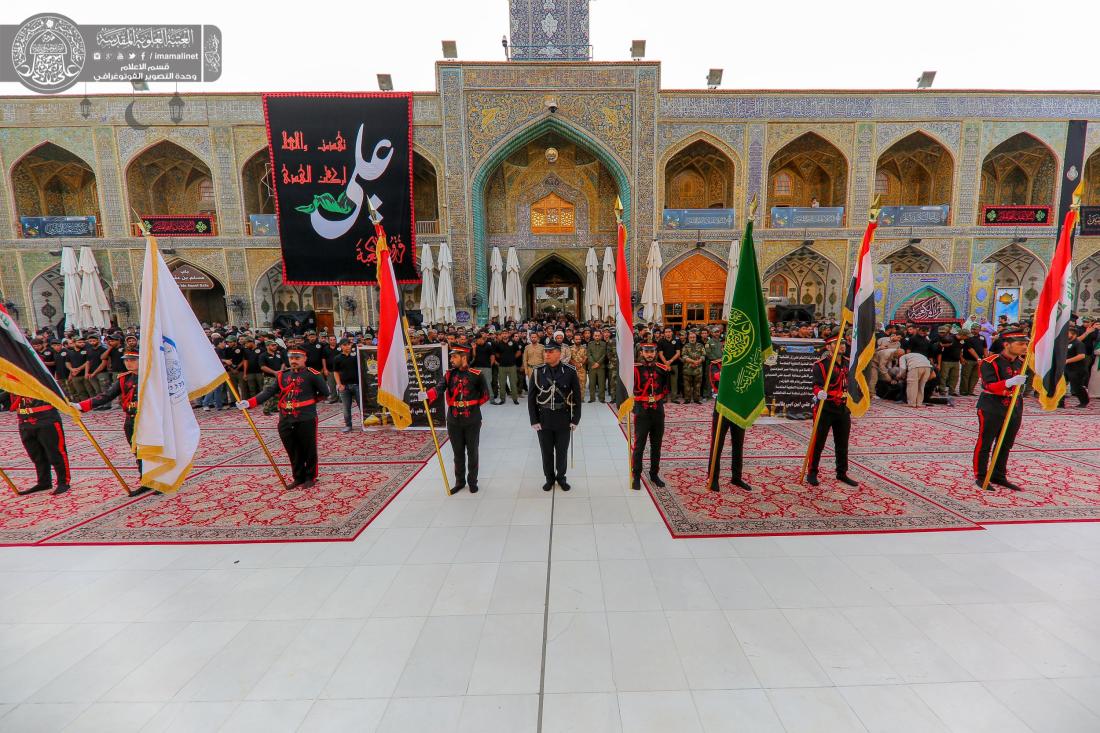 فرقة الامام علي القتالية يتشرفون بزيارة اميرالمؤمنين (عليه السلام) بعد اداء واجبهم في حماية جموع الزائرين | 