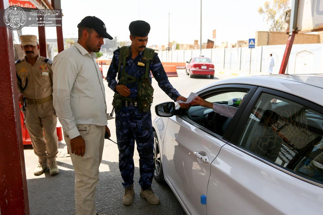 تقرير مصور : منتسبوا حفظ النظام همم عالية وجهود جبارة في خدمة زائري العتبة العلوية المقدسة . | 