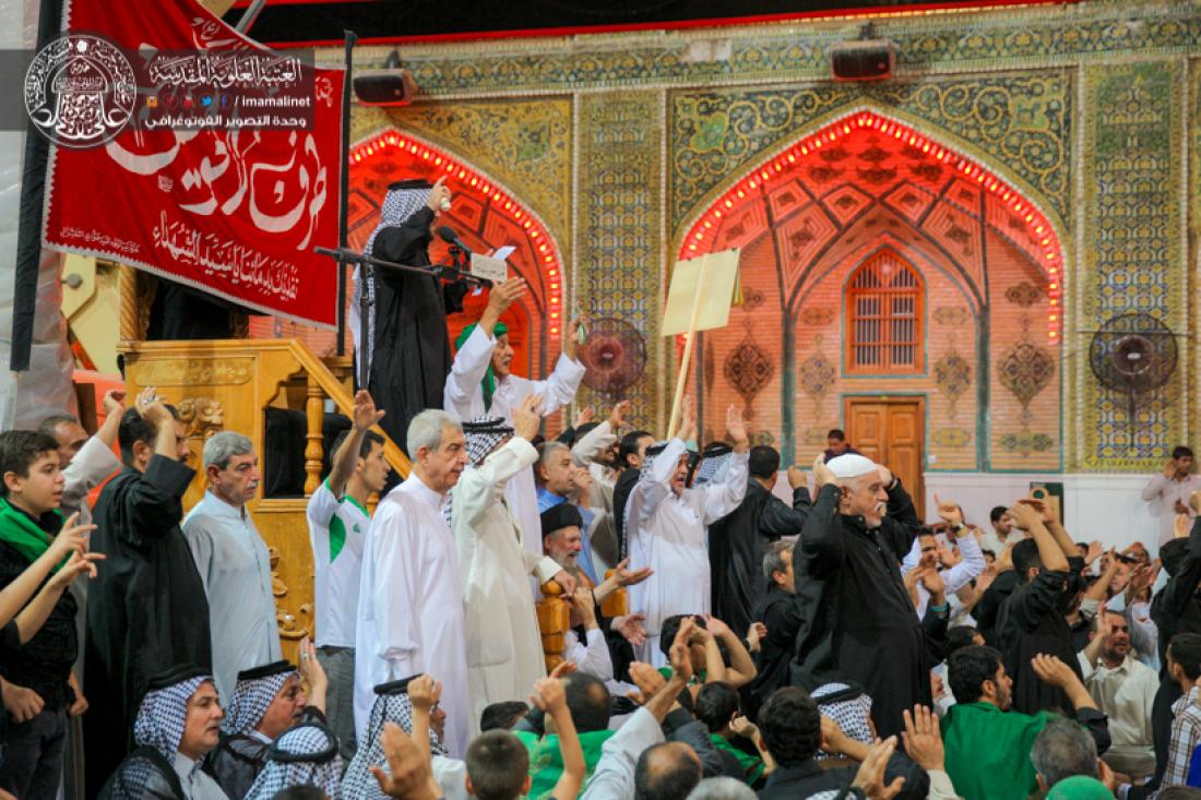 تقرير مصور : المواكب الحسينية تقيم المجالس  بذكرى شهادة الامام علي سلام الله علية في المرقد المطهر  | 