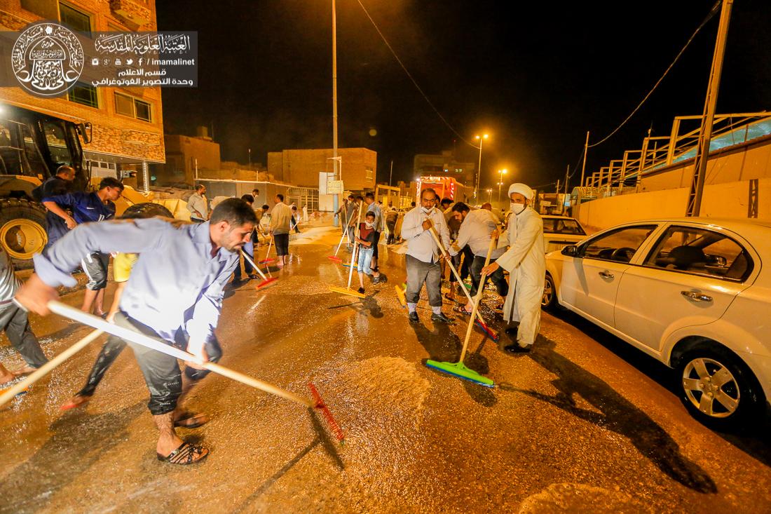 تقرير مصور : الامانة العامة للعتبة العلوية تقوم بحملة تنظيف شوارع المدينة القديمة  | 