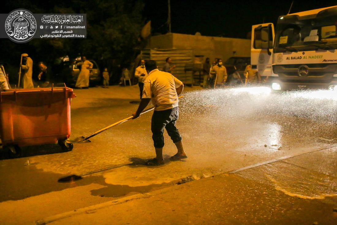 تقرير مصور : الامانة العامة للعتبة العلوية تقوم بحملة تنظيف شوارع المدينة القديمة  | 