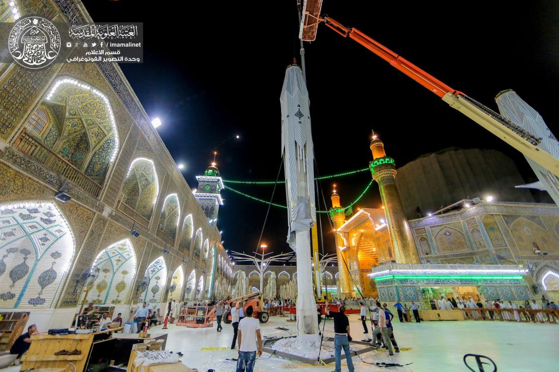 تقرير مصور : العمل مستمر في اكمال المضلات الداخلية للمرقد المطهر  في العتبة العلوية المقدسة  | 