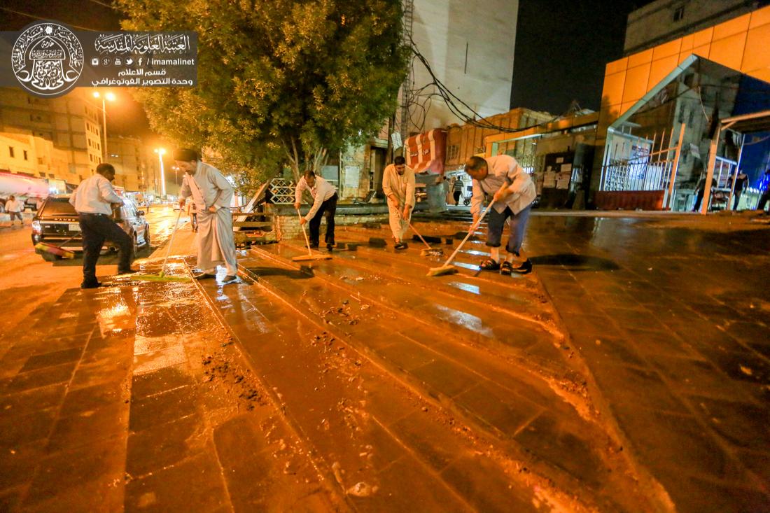 تقرير مصور : الامانة العامة للعتبة العلوية المقدسة تقوم بحملة تنظيف شارع السور في المدينة القديمة  | 