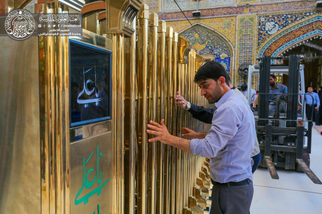 تقرير مصور : تنصيب القاطع الجديد من جهة باب القبلة وباب الطوسي في العتبة العلوية المقدسة | 