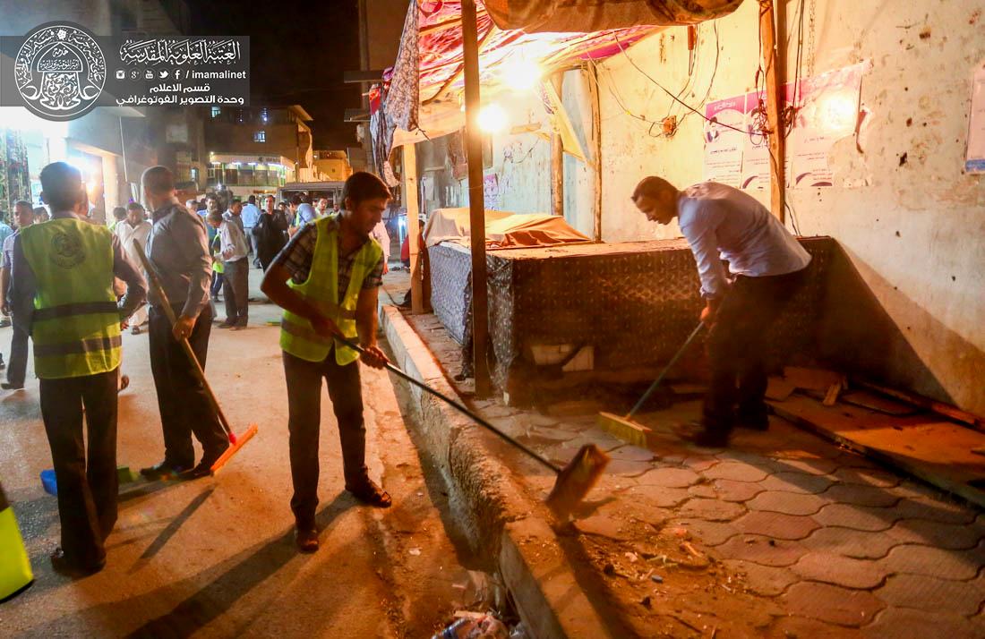 تقرير مصور : حملة تنظيف شوارع المدينة القديمة من قبل  العتبة العلوية المقدسة   | 