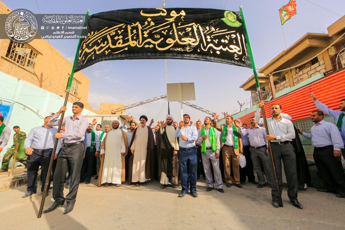 تقرير مصور : موكب العتبة العلوية المقدسة في زيارته الى مرقد الامامين العسكريين في سامراء | 