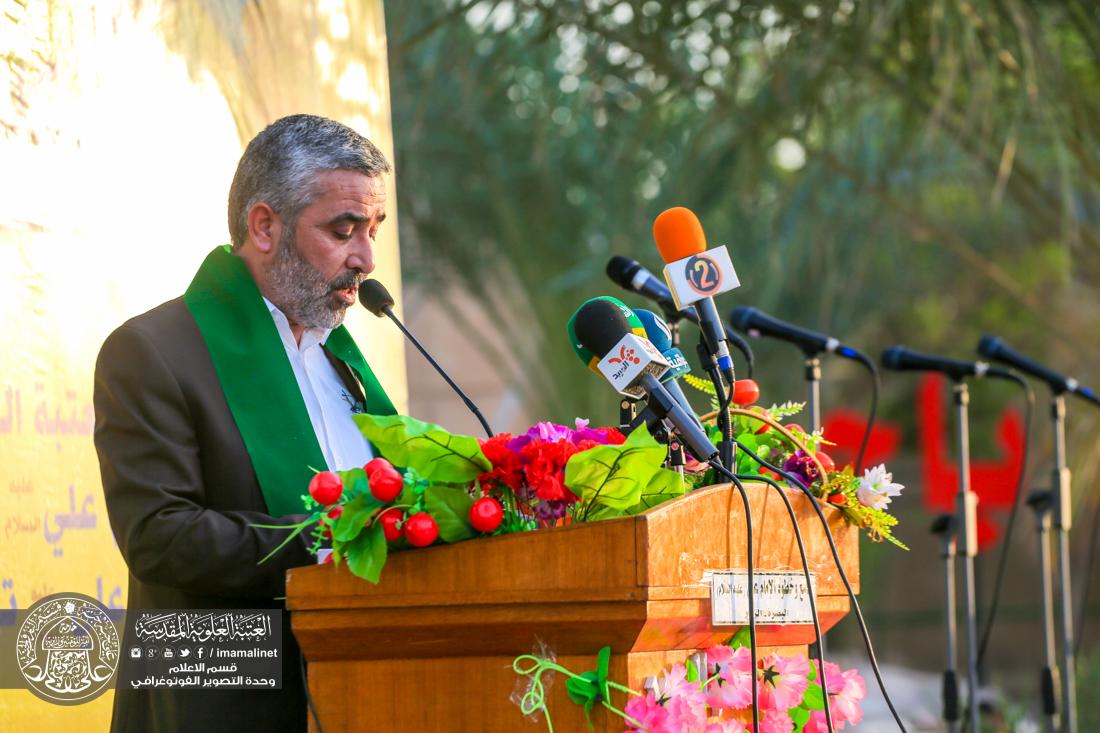 تقرير مصور : العتبة العلوية المقدسة تقيم مراسيم رفع راية الامام علي  سلام الله عليه في جامع خطوة الامام علي سلام الله عليه بمناسبة عيد الغدير الاغر  في البصره  | 