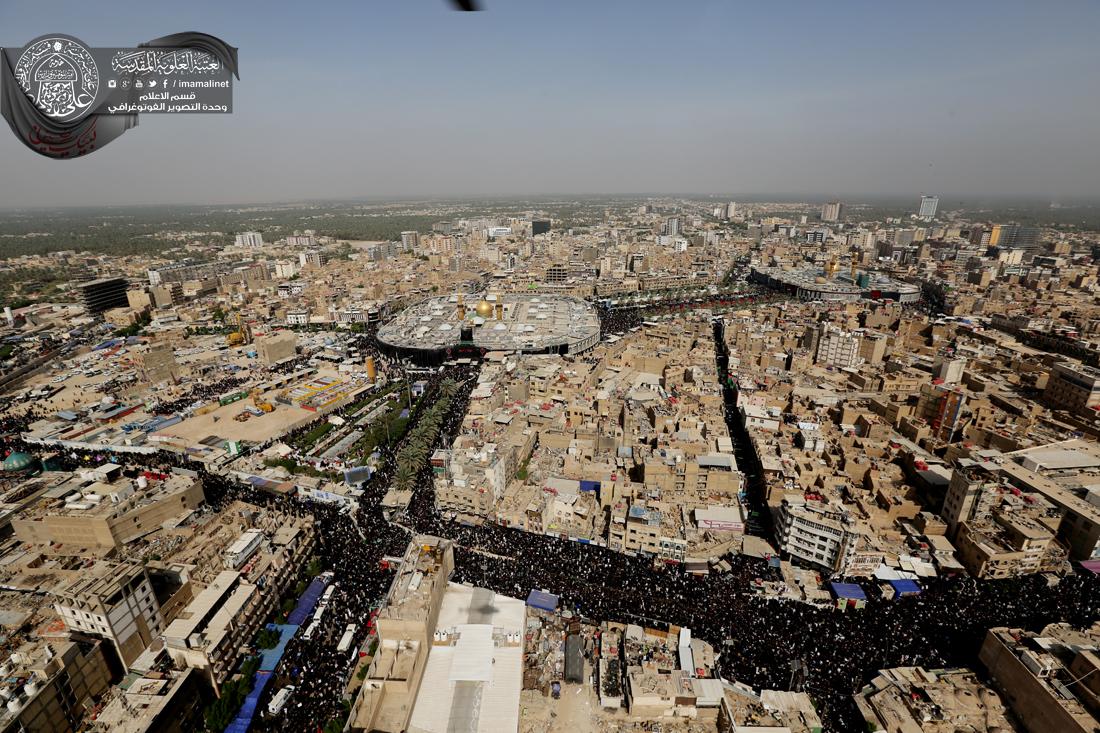 تقرير مصور : اجواء زياره العاشر من المحرم ومراسيم ركضة طويريج من الجو في كربلاء المقدسة | 