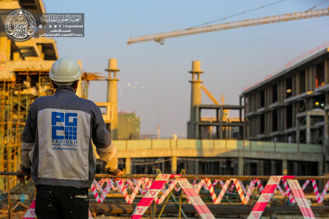 تقرير مصور : استمرار الاعمال في صحن فاطمة الزهراء عليها السلام ضمن مشروع التوسعة التابع الى العتبة العلوية المقدسة | 