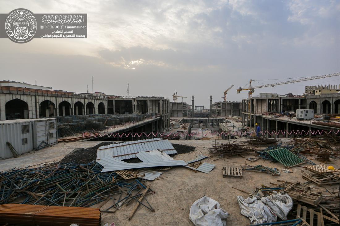تقرير مصور : استمرار الاعمال في صحن فاطمة الزهراء عليها السلام ضمن مشروع التوسعة التابع الى العتبة العلوية المقدسة | 