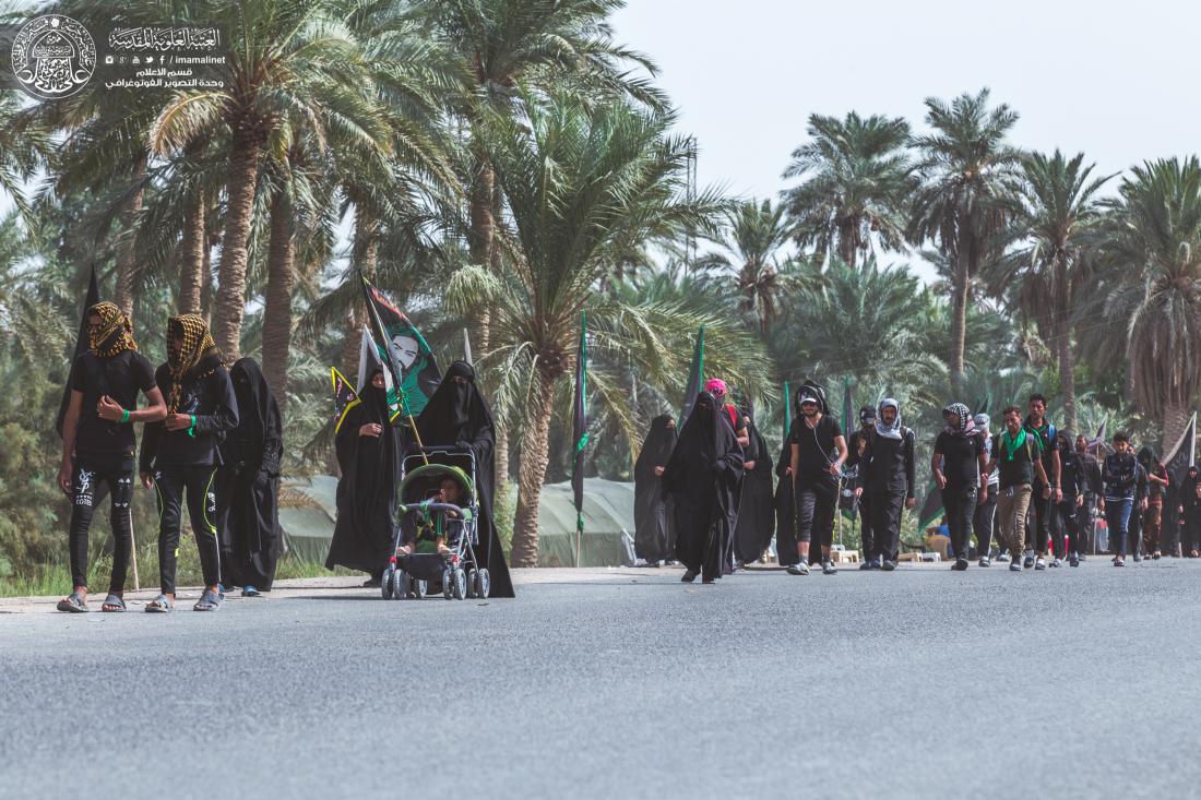 الجموع المليونية القادمة من المحافظات الجنوبية تواصل مسيرتها نحو قبلة الاحرار الامام الحسين (عليه السلام )  | 