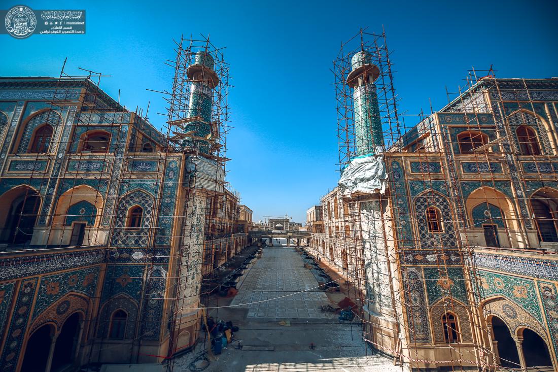 جهود متواصلة ونسب انجاز متقدمة في صحن السيدة فاطمة الزهراء (عليها السلام) وفنون العمارة الاسلامية تتجلى في اروقته | 