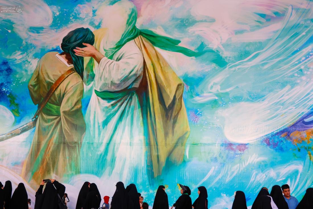 رفع لوحات فنية تعبِّر عن يوم بيعة الغدير وولاية الإمام أمير المؤمنين (عليه السلام)  ابتهاجًا بعيد الغدير الأغر | 