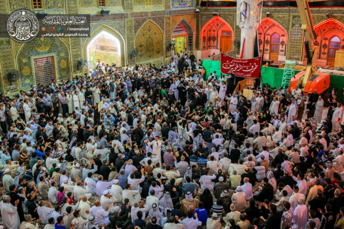 تقرير مصور : المواكب الحسينية تقيم المجالس  بذكرى شهادة الامام علي سلام الله علية في المرقد المطهر  | 