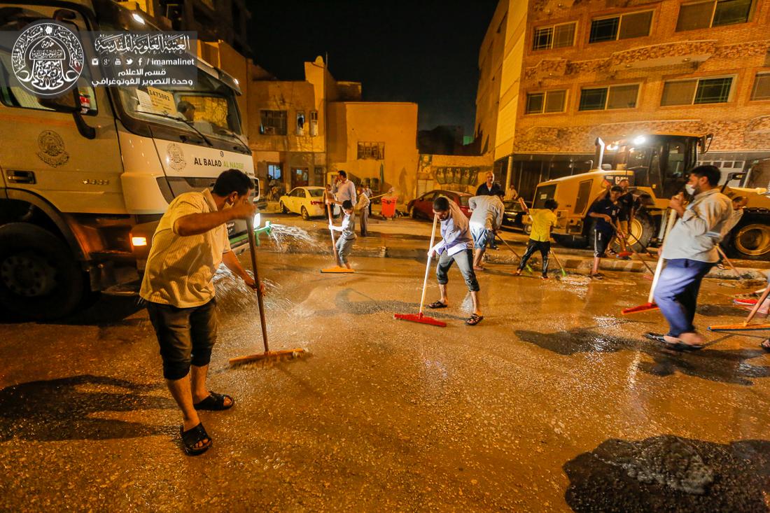 تقرير مصور : الامانة العامة للعتبة العلوية تقوم بحملة تنظيف شوارع المدينة القديمة  | 