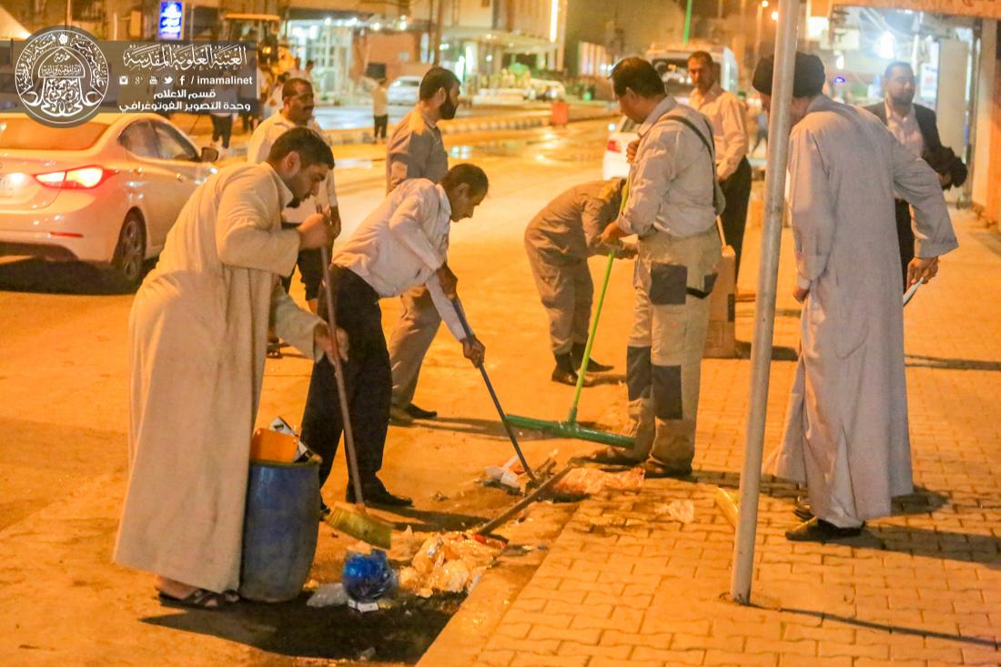 تقرير مصور : الامانة العامة للعتبة العلوية المقدسة تقوم بحملة تنظيف شارع السور في المدينة القديمة  | 