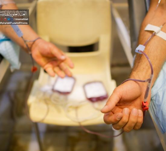 تقرير مصور : حملة التبرع بالدم لجرحى الحشد الشعبي في مستوصف العتبة العلوية المقدسة 