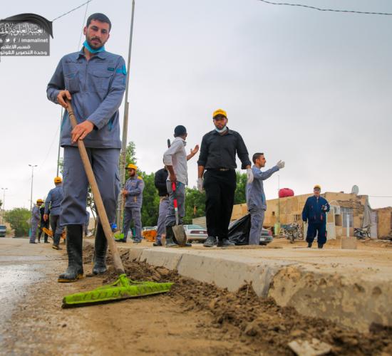 تقرير مصور : قسم الخدمات الخارجية في العتبة العلوية المقدسة يقيم حملة تنظيف في شوارع المدينة القديمة في النجف الاشرف